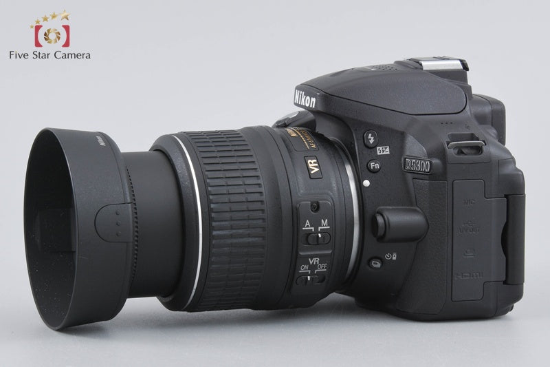 "Count 1,880" Nikon D5300 Black 24.2 MP DSLR Camera AF-S DX 18-55 VR Lens