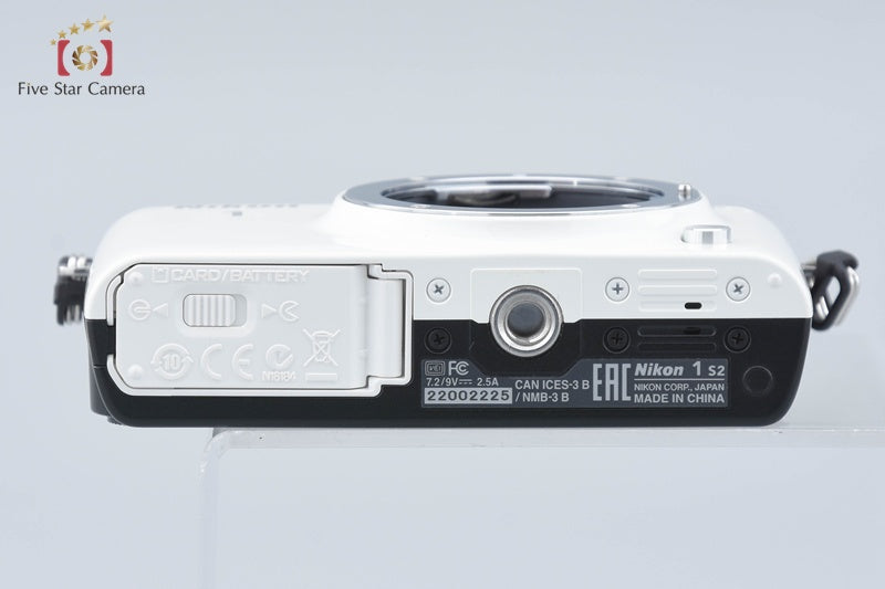 "Shutter count 5,829" Nikon 1 S2 White 14.1 MP Digital Mirrorless Camera Body