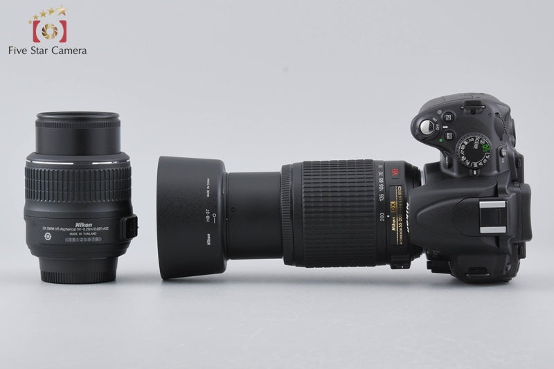 "Shutter count 474" Nikon D5000 12.3 MP DSLR Camera 18-55 55-200 VR Lenses