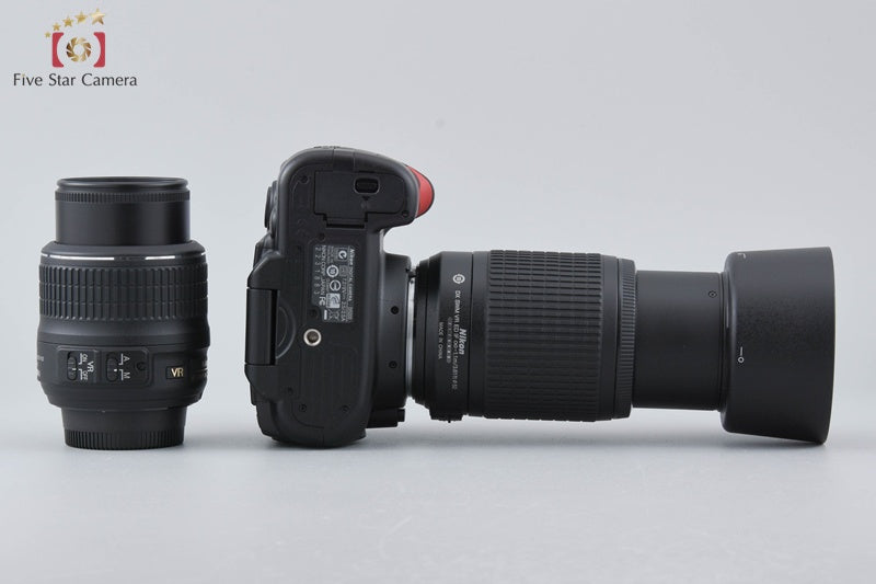 "Shutter count 474" Nikon D5000 12.3 MP DSLR Camera 18-55 55-200 VR Lenses