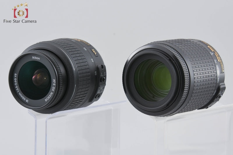 "Shutter count 474" Nikon D5000 12.3 MP DSLR Camera 18-55 55-200 VR Lenses