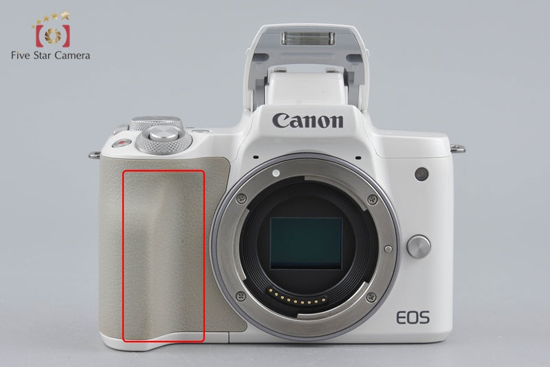 Canon EOS Kiss M / M50 White 24.0 MP 15-45 55-200 IS STM Lenses w/ Box