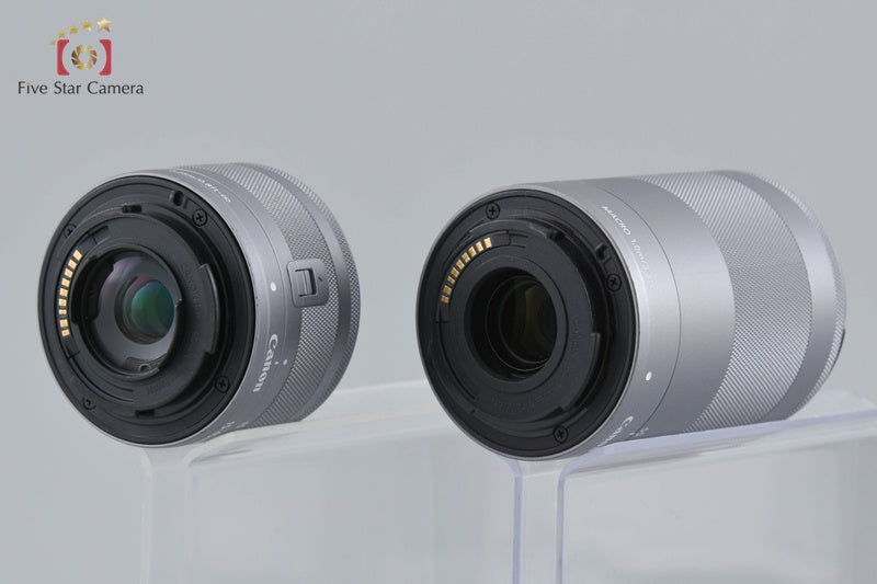 Canon EOS Kiss M / M50 White 24.0 MP 15-45 55-200 IS STM Lenses w/ Box