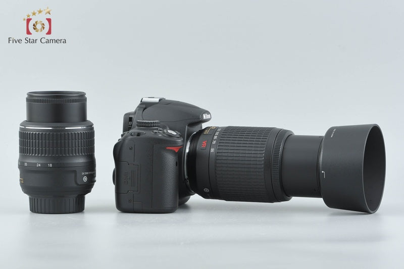 Shutter count 1,608 Nikon D5000 12.3 MP DSLR Camera 18-55 55-200 VR Lenses