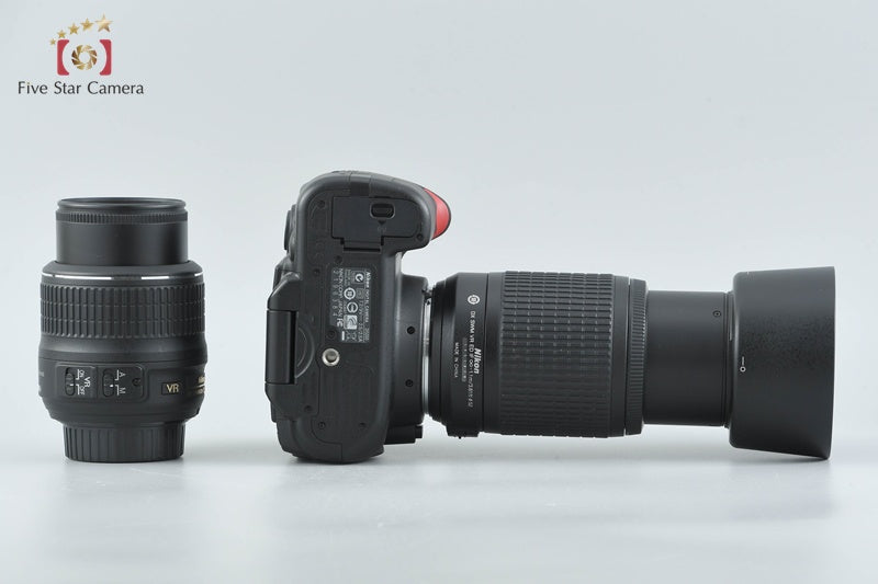 Shutter count 1,608 Nikon D5000 12.3 MP DSLR Camera 18-55 55-200 VR Lenses