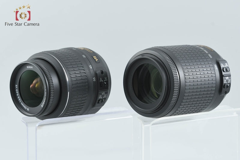 Shutter count 1,608 Nikon D5000 12.3 MP DSLR Camera 18-55 55-200 VR Lenses