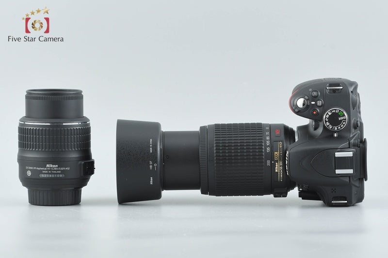 Shutter count 3,307 Nikon D3200 Black 24.2 MP DSLR 18-55 55-200 VR Lenses