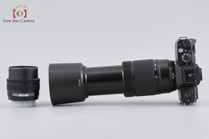 Fujifilm X-T100 Black 24.2 MP Digital Mirrorless Camera 15-45 50-230 Lens w/ Box