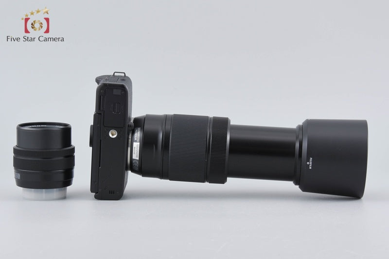 Fujifilm X-T100 Black 24.2 MP Digital Mirrorless Camera 15-45 50-230 Lens w/ Box