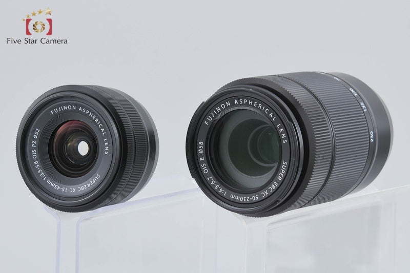 Fujifilm X-T100 Black 24.2 MP Digital Mirrorless Camera 15-45 50-230 Lens w/ Box