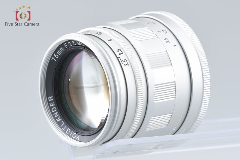 Voigtlander COLOR-HELIAR 75mm f/2.5 MC Silver L39 LTM Leica Thread Mount Lens