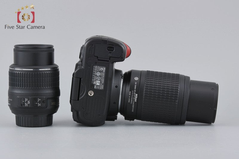 Shutter count 5,140 Nikon D5000 12.3 MP DSLR Camera 18-55 55-200 VR Lenses