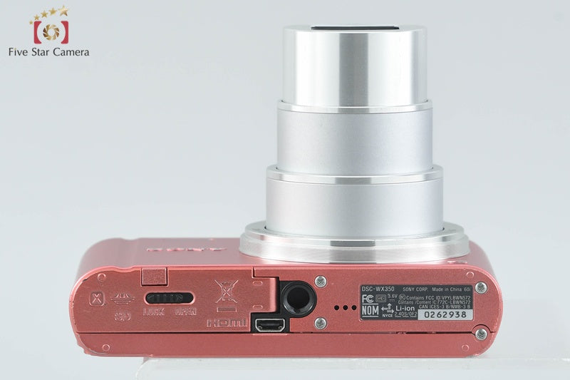 SONY Cyber-shot DSC-WX350 Pink 18.2 MP Digital Camera [Japanese Language Only]