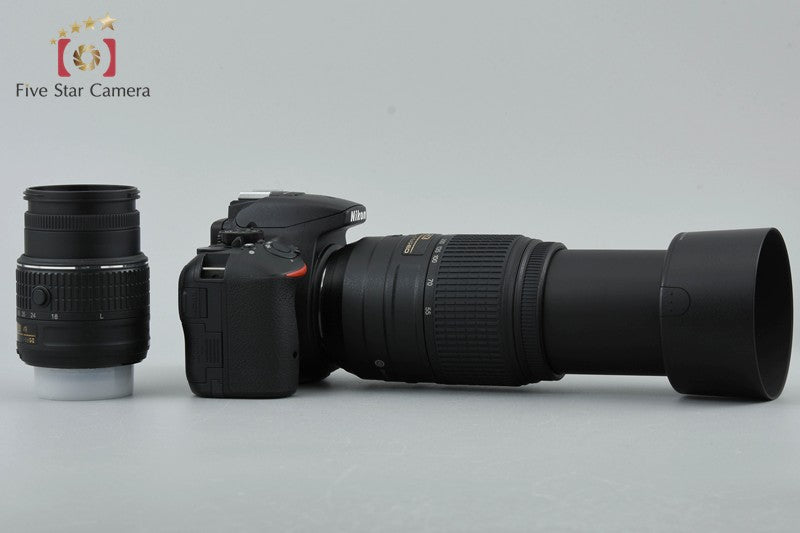 Count 2,116 Nikon D5500 Black 24.2 MP DSLR 18-55 55-300 Lenses