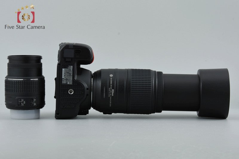 Count 2,116 Nikon D5500 Black 24.2 MP DSLR 18-55 55-300 Lenses