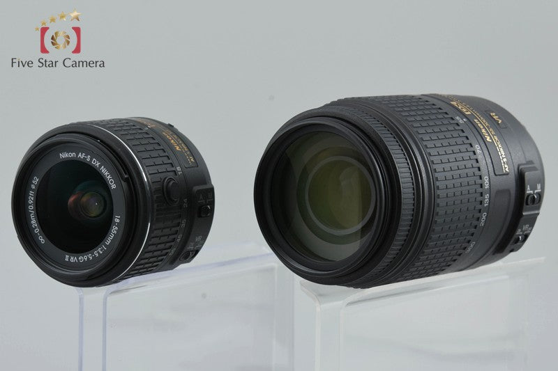 Count 2,116 Nikon D5500 Black 24.2 MP DSLR 18-55 55-300 Lenses