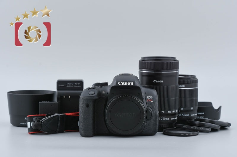 Canon EOS Kiss X8i / Rebel T6i / 750D 24.2 MP EF-S 18-55 55-250 Lenses