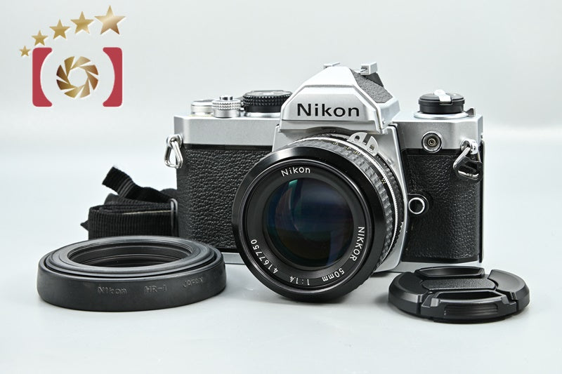 Nikon FM Silver 35mm SLR Film Camera + Ai NIKKOR 50mm f/1.4