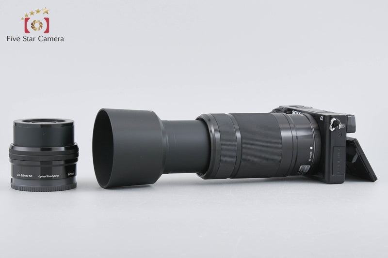 Sony α6000 ILCE-6000 Black 24.3 MP 16-50 55-210 Lenses [Japanese Language Only]