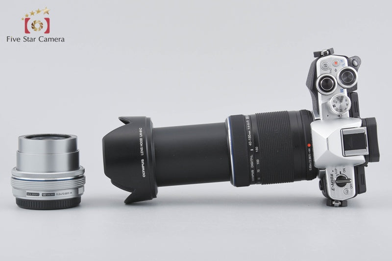 Olympus OM-D E-M10 Mark II Silver 16.1 MP 14-42 40-150 Lenses w/ Box