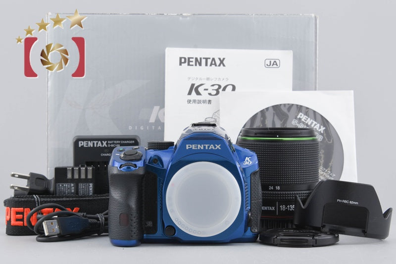 PENTAX K-30 Crystal Blue 16.3 MP DSLR Camera 18-135 Lens w/ Box