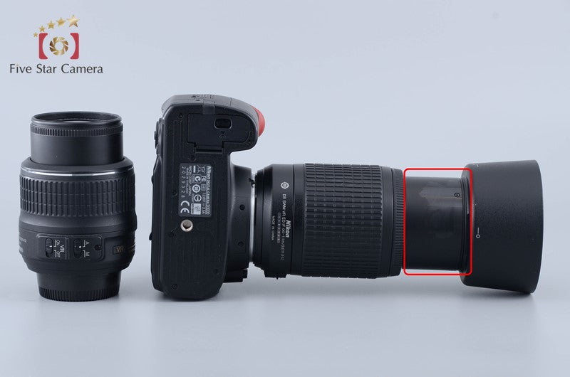 Nikon D3000 10.2 MP DSLR AF-S DX 18-55 55-200 Lenses