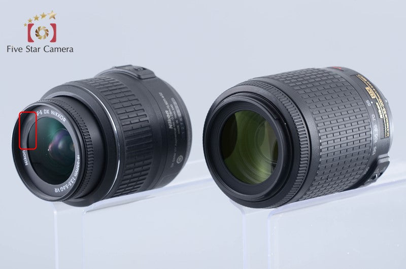 Nikon D3000 10.2 MP DSLR AF-S DX 18-55 55-200 Lenses