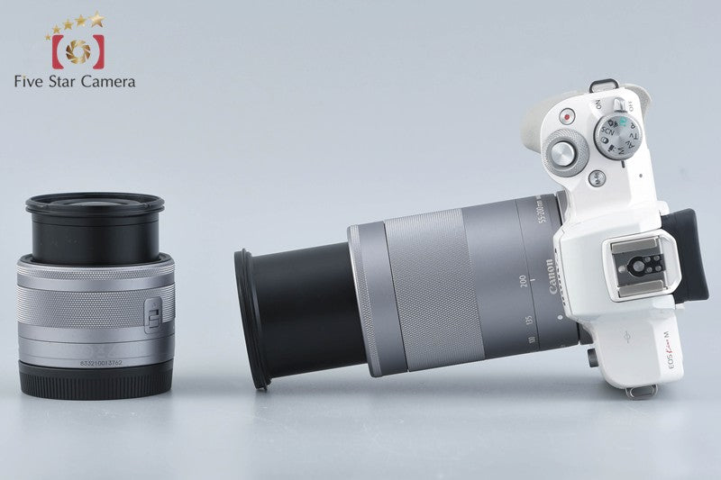 Canon EOS Kiss M / M50 White 24.0 MP 15-45 55-200 IS STM Lenses