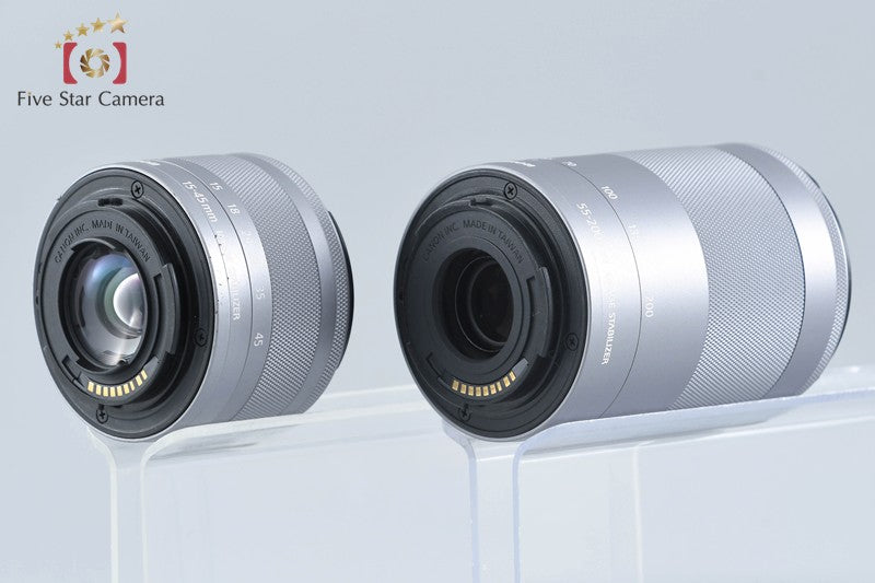 Canon EOS Kiss M / M50 White 24.0 MP 15-45 55-200 IS STM Lenses