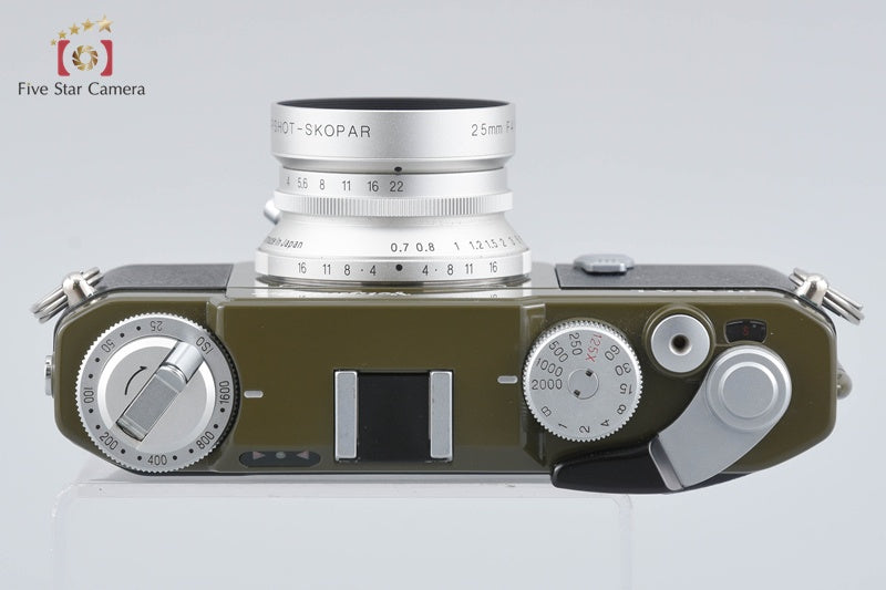 Voigtlander BESSA-L Olive SNAPSHOT-SKOPAR 25mm f/4 MC Special Edition w/ Box