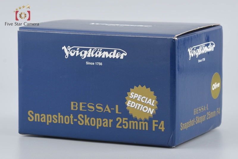 Voigtlander BESSA-L Olive SNAPSHOT-SKOPAR 25mm f/4 MC Special Edition w/ Box