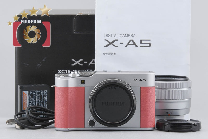 Fujifilm X-A5 Pink 24.2 MP Digital Mirrorless Camera 15-45 Lens w/ Box