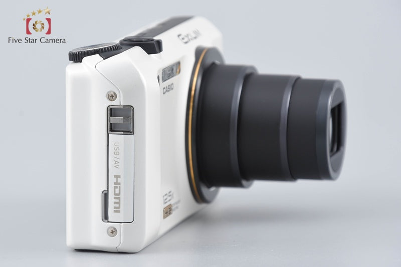 Casio HIGH SPEED EXILIM EX-ZR100 White 12.1 MP Digital Camera w/ Box
