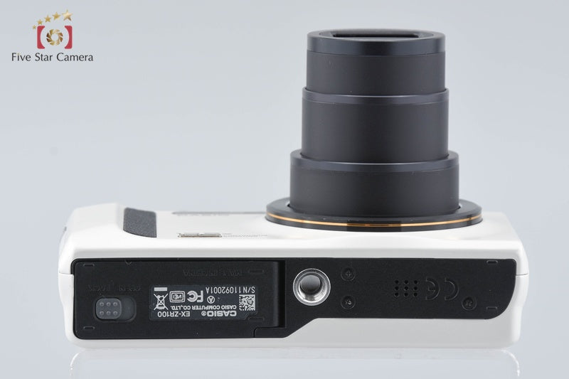 Casio HIGH SPEED EXILIM EX-ZR100 White 12.1 MP Digital Camera w/ Box