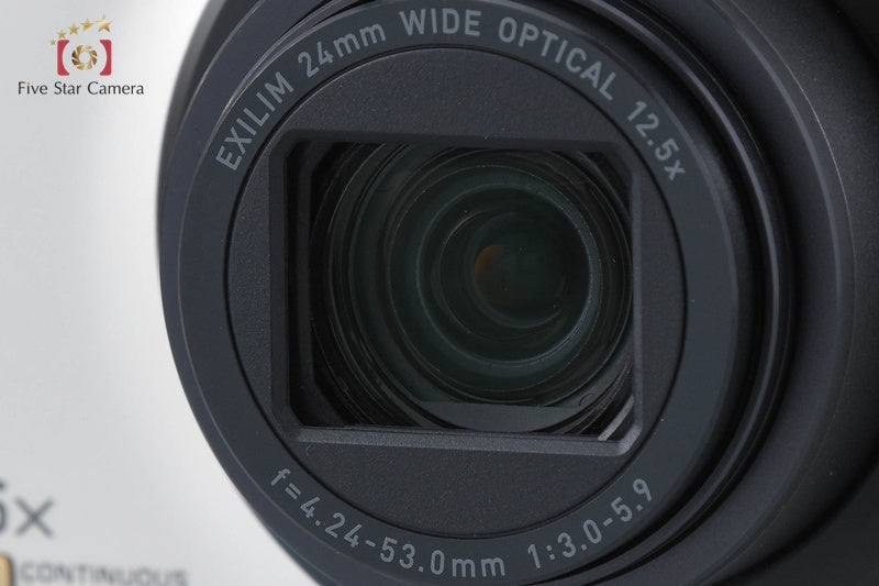 Casio HIGH SPEED EXILIM EX-ZR100 White 12.1 MP Digital Camera w/ Box