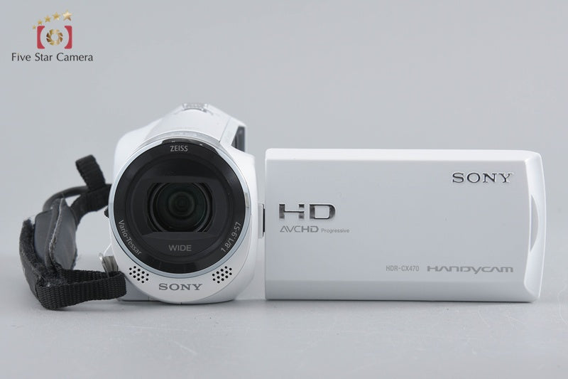 SONY HANDYCAM HDR-CX470 White Digital Camcorder w/ Box [Japanese Language Only]