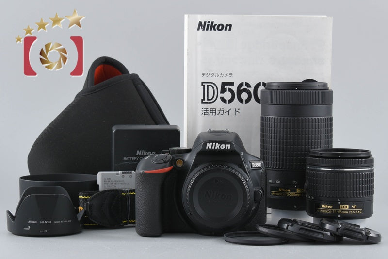 "Count 2,768" Nikon D5600 24.2 MP DSLR 18-55 70-300 VR Lenses