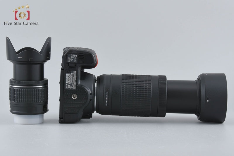 "Count 2,768" Nikon D5600 24.2 MP DSLR 18-55 70-300 VR Lenses