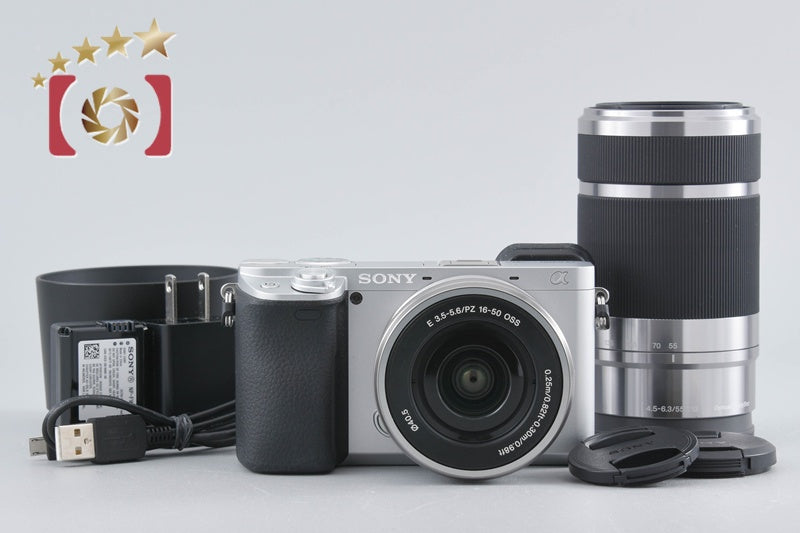 Sony α6400 ILCE-6400Y Silver 24.2MP 16-50 55-210 Lenses [Japanese Language Only]