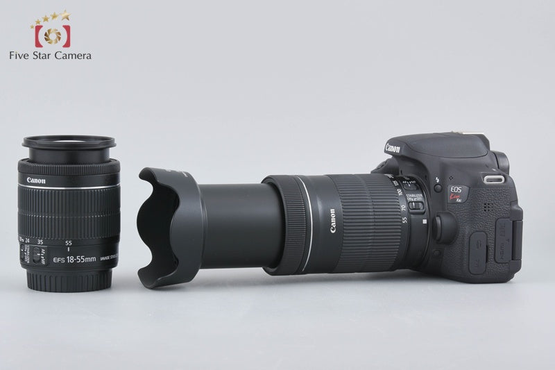 Canon EOS Kiss X8i / Rebel T6i / 750D 24.2 MP 18-55 55-250 Lenses w/ Box
