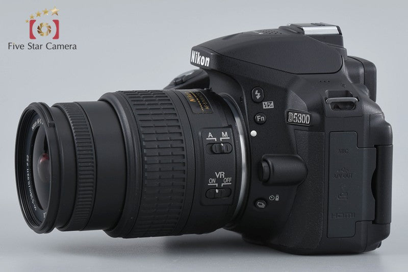 "Count 4,196" Nikon D5300 Black 24.2 MP DSLR Camera 18-55 VR II Lens