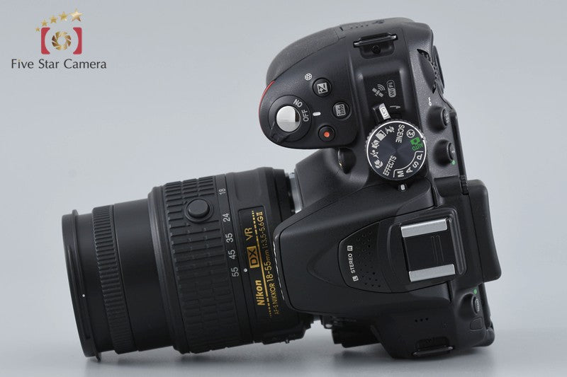"Count 4,196" Nikon D5300 Black 24.2 MP DSLR Camera 18-55 VR II Lens