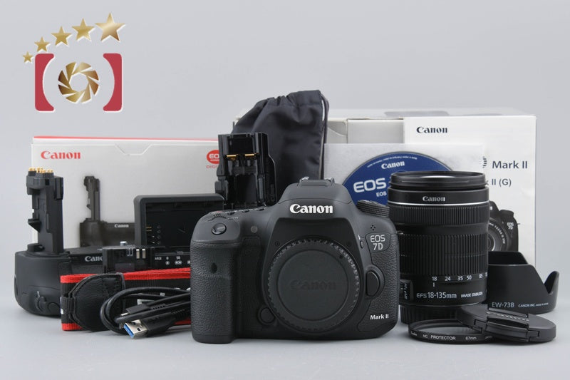 "Count 4,016" Canon EOS 7D Mark II 20.2 MP 18-135 Lens + BG-E16 Battery Grip