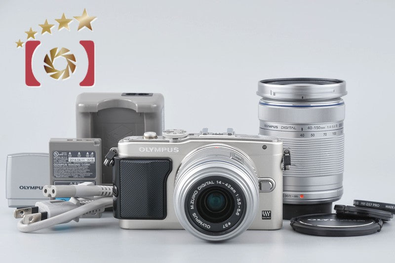 Olympus PEN Lite E-PL6 Silver 16.1 MP 14-42 40-150 Lenses