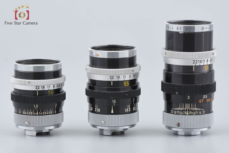 Canon Eight + C-8 6.5mm f/1.8 + C-8 13mm f/1.4 + C-8 38mm f/1.8