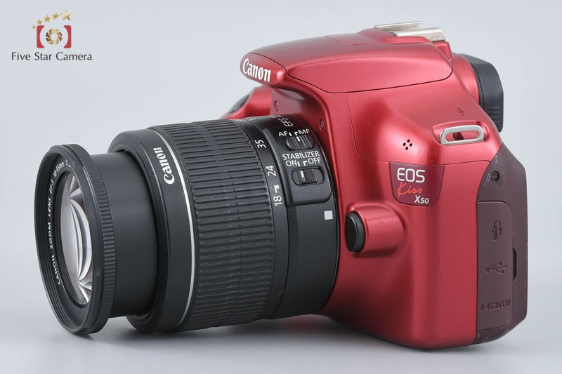 Canon EOS Kiss X50 / Rebel T3 / 1100D Red 12.2 MP 18-55 Lens