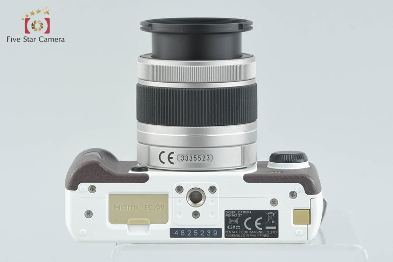Shutter count 1,182 PENTAX Q7 White x Brown 12.4 MP Digital Camera 5-15 Lens