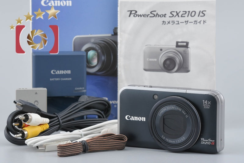 Canon PowerShot SX210 IS Black 14.1MP Digital Camera w/ Box