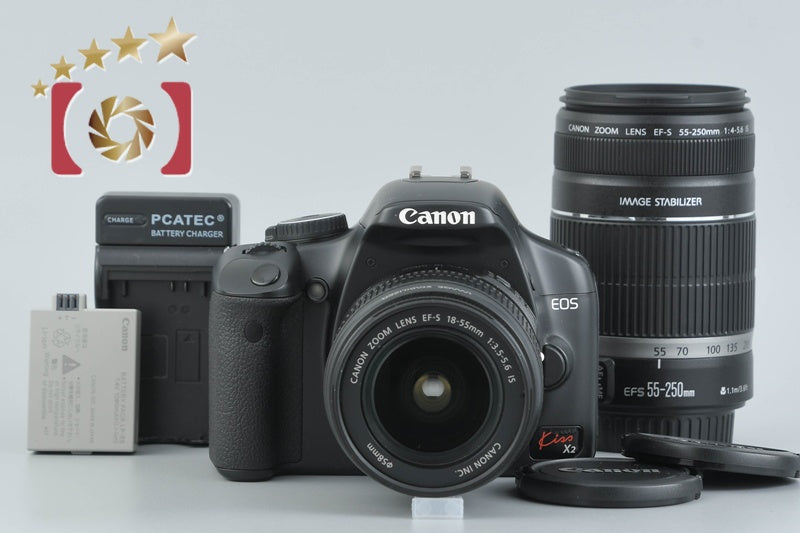 "Count 1,775" Canon EOS Kiss X2 / Rebel XSi /450D 12.2 MP 18-55 55-250 Lenses