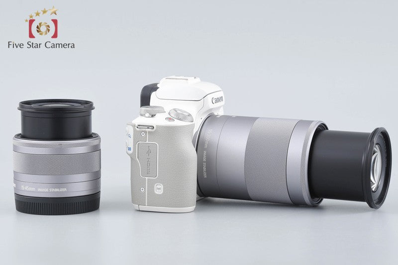 "Count 2,000" Canon EOS Kiss M / M50 White 24.0 MP 15-45 55-200 IS STM Lenses